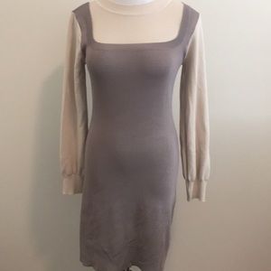 Mock long- sleeves knit dress